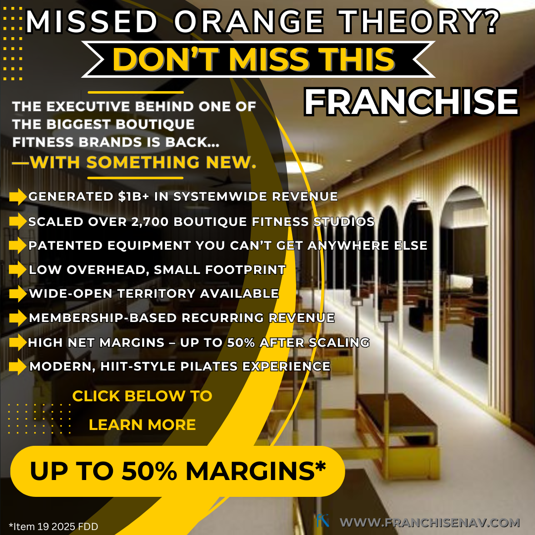 Boutique fitness studio - patented Pilates franchise opportunity